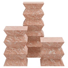 Form(LA) Grinza Pedestal 16 "L x 16 "L x 24 "H Diana Rose Marmo