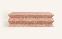 FORM(LA) Grinza Rectangle Coffee Table 60"L x 36"W x 16"H Diana Rose Marble