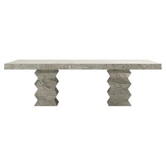 FORM(LA) Grinza Rectangle Dining Table 108"L x 48"W x 32"H Verde Antigua Marble