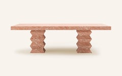 FORM(LA) Grinza Rectangle Dining Table 118"L x 48"W x 32"H Diana Rose Marble
