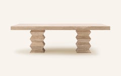 FORM(LA) Grinza Rectangle Dining Table 118"L x 48"W x 32"H Travertino Crema VC