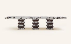 FORM(LA) Grinza Rectangle Dining Table 144"L x 48"W x 32" Calacatta Viola Marble