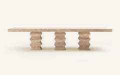 FORM(LA) Grinza Rectangle Dining Table 144"L x 48"W x 32"H Travertino Crema VC