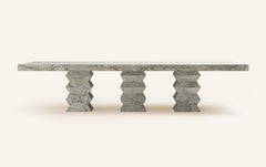 FORM(LA) Grinza Rectangle Dining Table 144"L x 48"W x 32"H Verde Antigua Marble