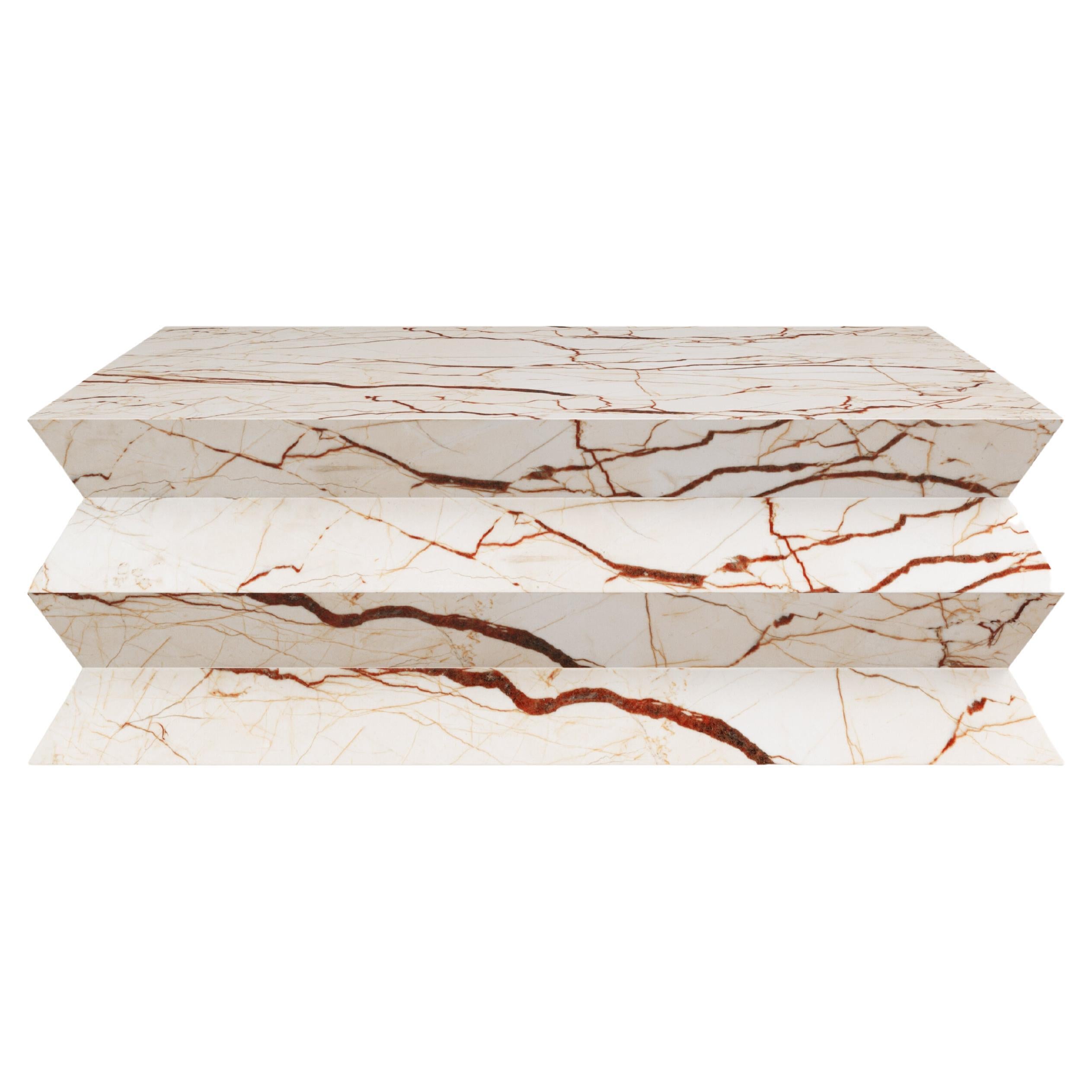 FORM(LA) table basse carrée Grinza 42 po. (L) x 42 po. (L) x 16 po. (H) Sofita marbre beige en vente