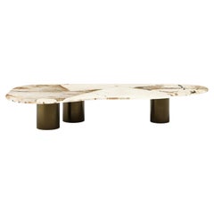FORM(LA) table basse Lago de forme libre 60 L x 30 W x 12 H quartzite et bronze