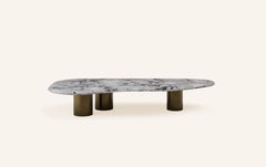 FORM(LA) Lago Freeform Coffee Table 72”L x 36”W x 12”H Oyster Marble & Bronze