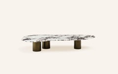 FORM(LA) Lago Freeform Coffee Table 72”L x 36”W x 12”H Viola Marble & Bronze