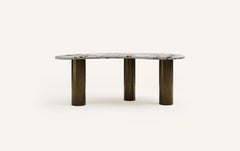 FORM(LA) Lago Freeform Desk 72”L x 36”W x 28”H Oyster Marble & Antique Bronze