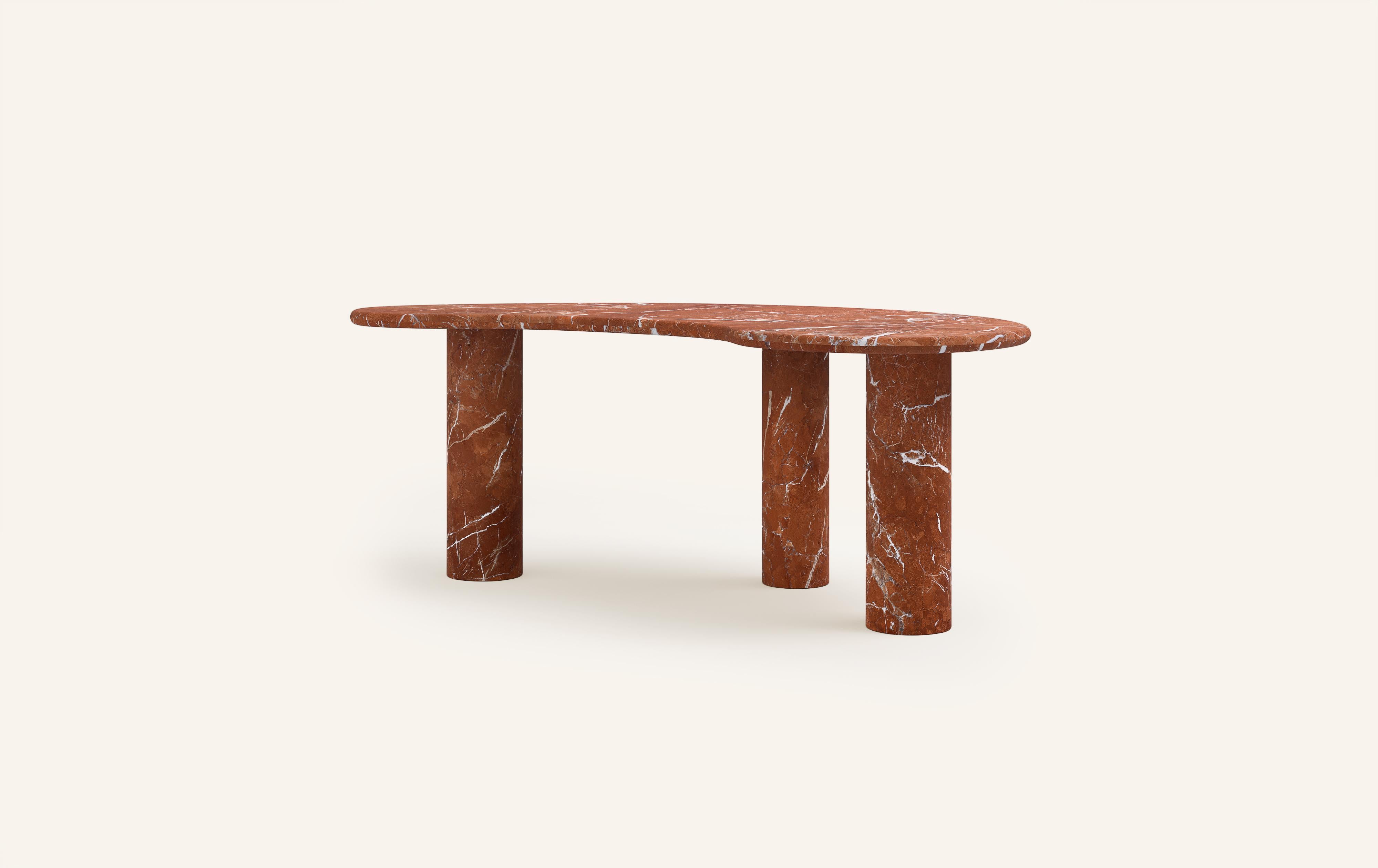 Organic Modern FORM(LA) Lago Freeform Desk 72”L x 36”W x 28”H Rojo Alicante Marble For Sale