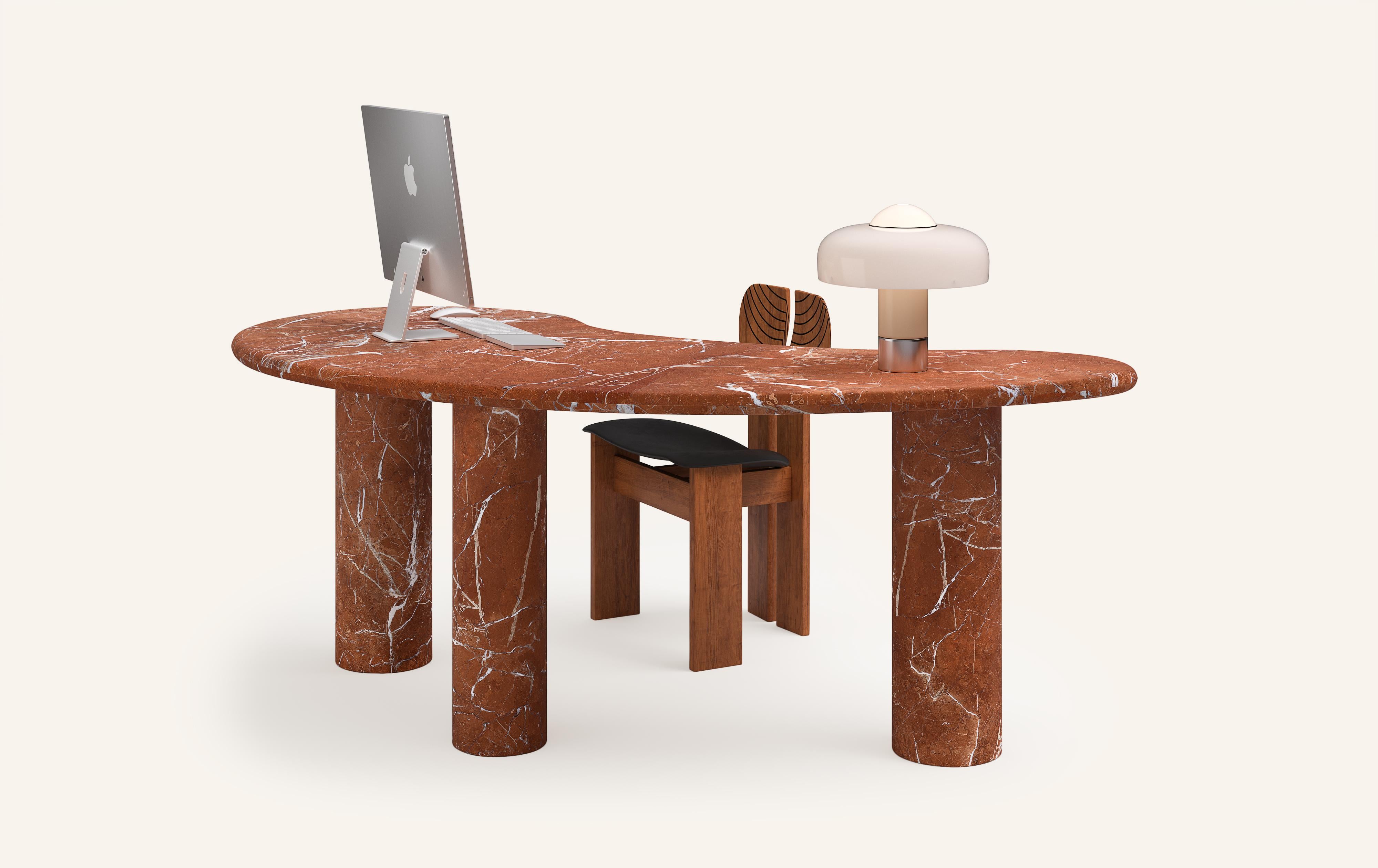 American FORM(LA) Lago Freeform Desk 72”L x 36”W x 28”H Rojo Alicante Marble For Sale