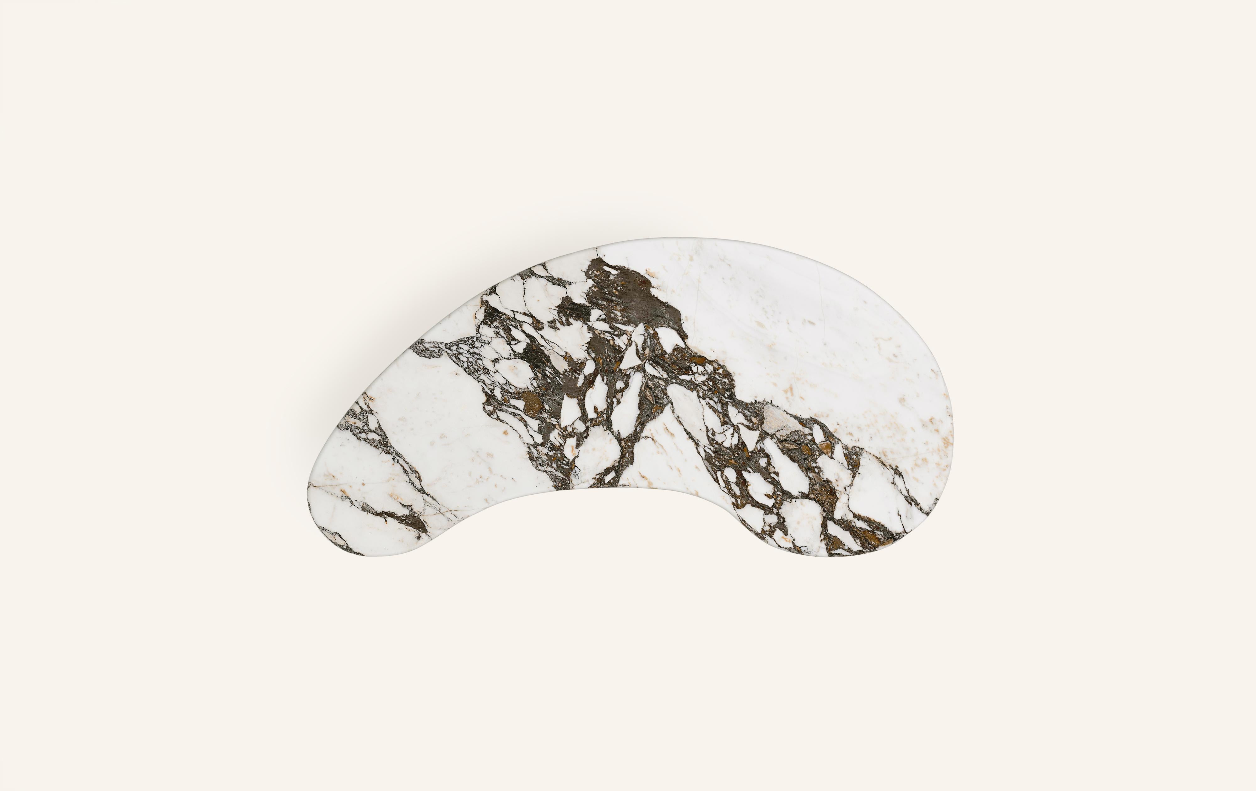 FORM(LA) Lago Freeform Desk 72”L x 36”W x 28”H Viola Marble & Antique Bronze In New Condition For Sale In Los Angeles, CA