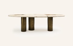 FORM(LA) Lago Freeform Dining Table 108”L x 48”W x 30”H Quartzite & Bronze