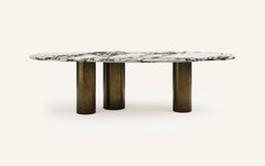 FORM(LA) Lago Freeform Dining Table 118”L x 48”W x 30”H Viola Marble & Bronze