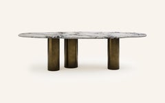 FORM(LA) Lago Freeform Dining Table 84”L x 42”W x 30”H Oyster Marble & Bronze