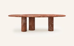 FORM(LA) Lago Freeform Dining Table 84”L x 42”W x 30”H Rojo Alicante Marble