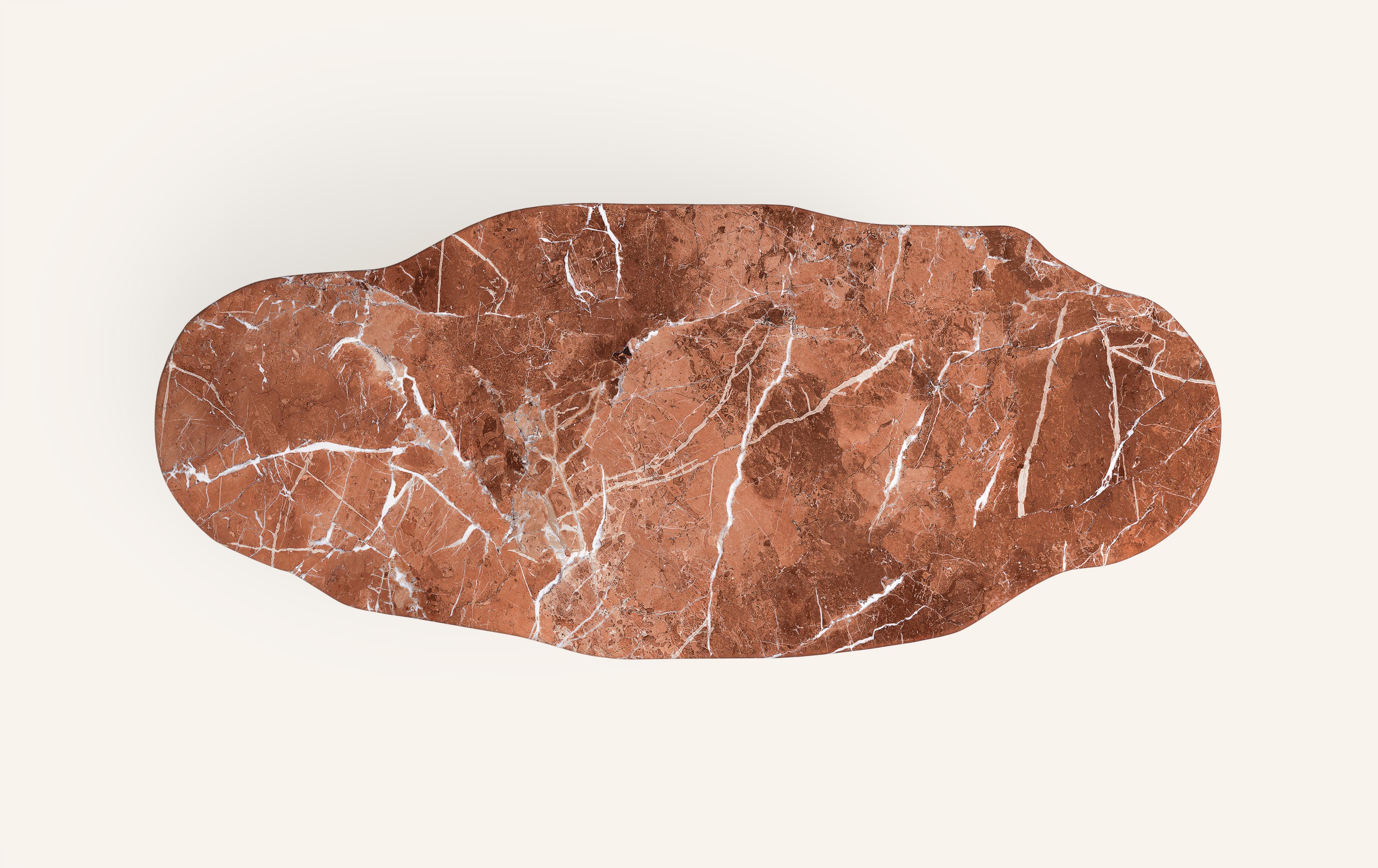 FORM(LA) table de salle à manger Lago Freeform 84L x 42W x 30H marbre Rojo Alicante Neuf - En vente à Los Angeles, CA
