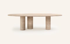 FORM(LA) Lago Freeform Dining Table 84 "L x 42 "L x 30 "H Travertino Crema VC