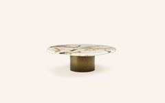 FORM(LA) Lago Round Coffee Table 60”L x 60”W x 14”H Quartzite & Antique Bronze