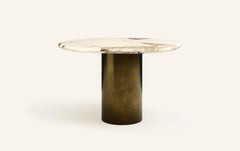 FORM(LA) Lago Round Dining Table 36”L x 36”W x 30”H Quartzite & Antique Bronze