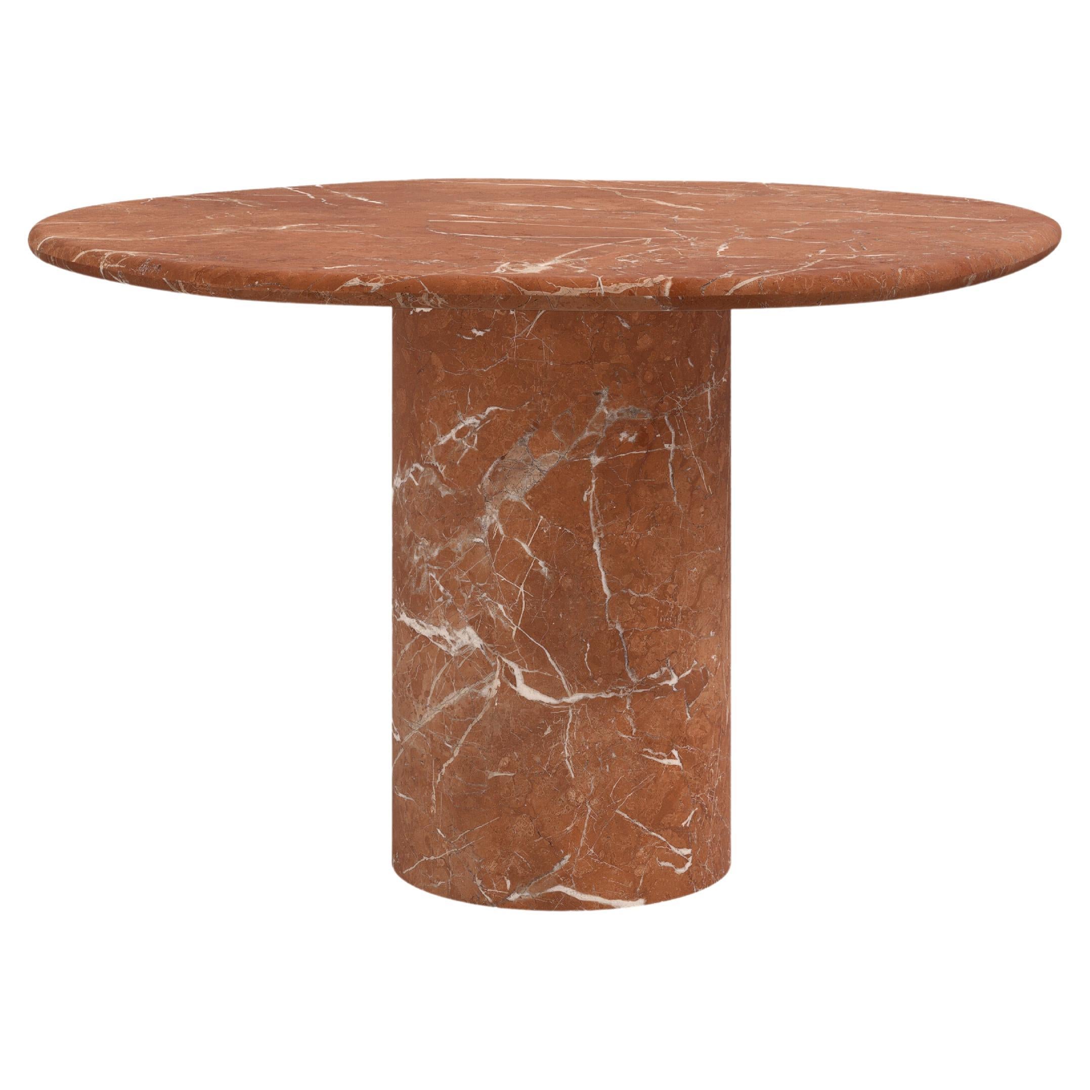 FORM(LA) Lago Round Dining Table 36”L x 36”W x 30”H Rojo Alicante Marble For Sale