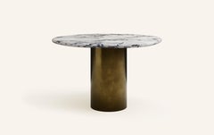 FORM(LA) Lago Round Dining Table 42”L x 42”W x 30”H Oyster Marble & Bronze