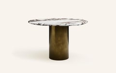 FORM(LA) Lago Round Dining Table 42”L x 42”W x 30”H Viola Marble & Bronze
