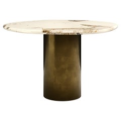 FORM(LA) Lago Round Dining Table 48”L x 48”W x 30”H Quartzite & Antique Bronze