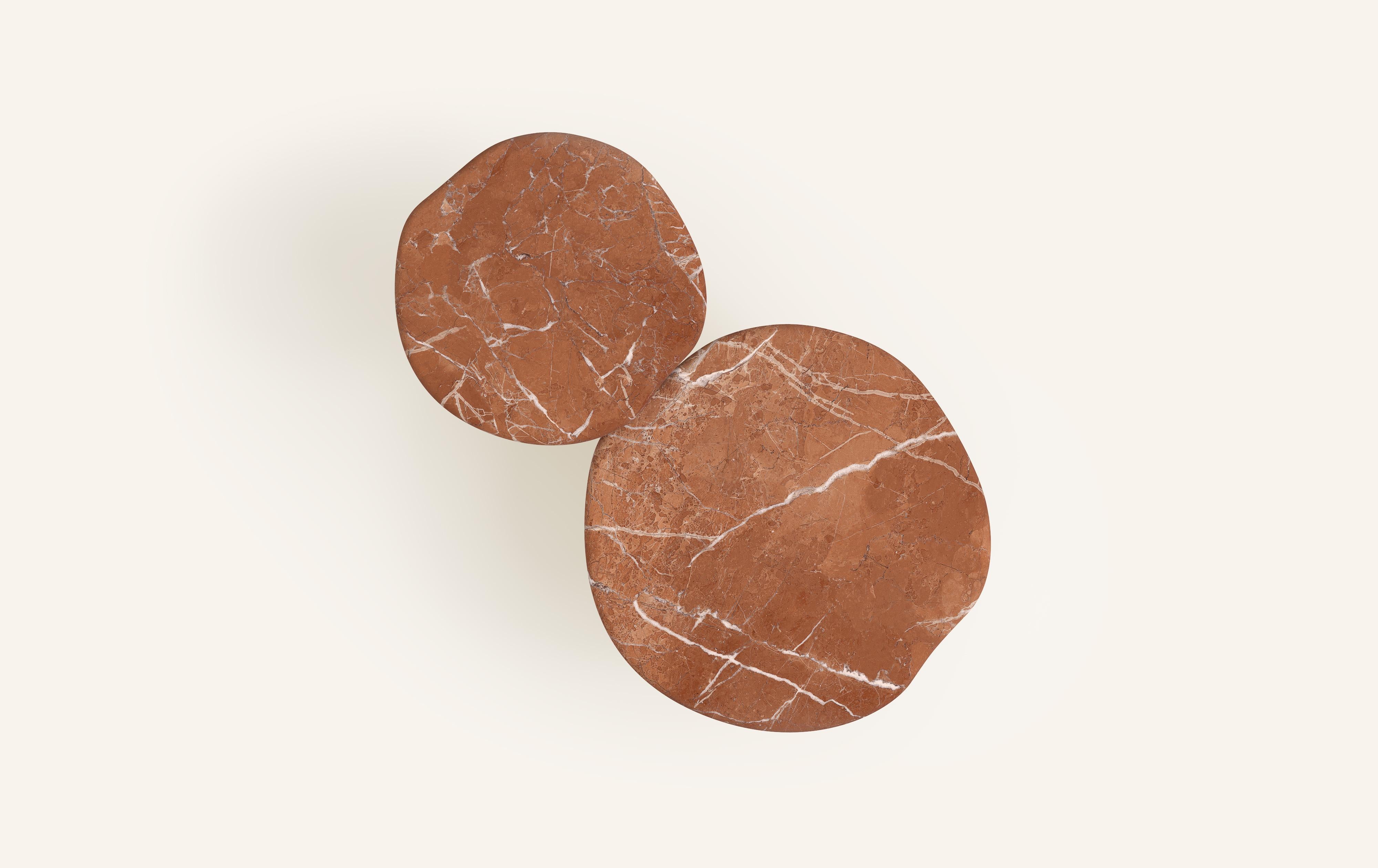 Américain FORM(LA) table d'appoint ronde Lago 24L x 24W x 16H marbre Rojo Alicante en vente