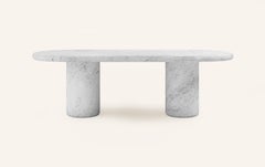 FORM(LA) Luna Oval Dining Table 84”L x 42”W x 30”H Carrara Bianco Marble