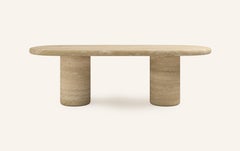 FORM(LA) Luna Oval Dining Table 84”L x 42”W x 30”H Travertino Crema VC