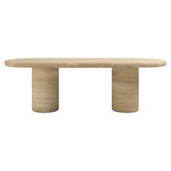 FORM(LA) Luna Tavolo da pranzo ovale 96 "L x 42 "L x 30 "H Travertino Crema VC