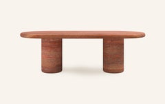 FORM(LA) Luna Oval Dining Table 96”L x 42”W x 30”H Travertino Rosso VC