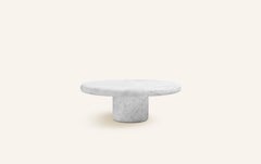 FORM(LA) Luna Round Coffee Table 36”L x 36”W x 15”H Carrara Bianco Marble