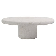 FORM(LA) Luna Round Coffee Table 36”L x 36”W x 15”H Limestone Oceano