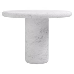 FORM(LA) table de salle à manger ronde Luna 36L x 36W x 30H marbre blanc de Carrare