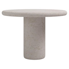 FORM(LA) Luna Round Dining Table 36”L x 36”W x 30”H Limestone Oceano