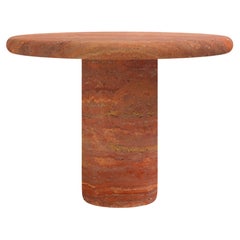 Form(LA) Luna Tavolo da pranzo rotondo 36 "L x 36 "L x 30 "H Travertino Rosso VC