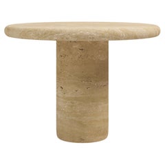 Form(LA) Luna Tavolo da pranzo rotondo 42 "L x 42 "L x 30 "H Travertino Crema VC