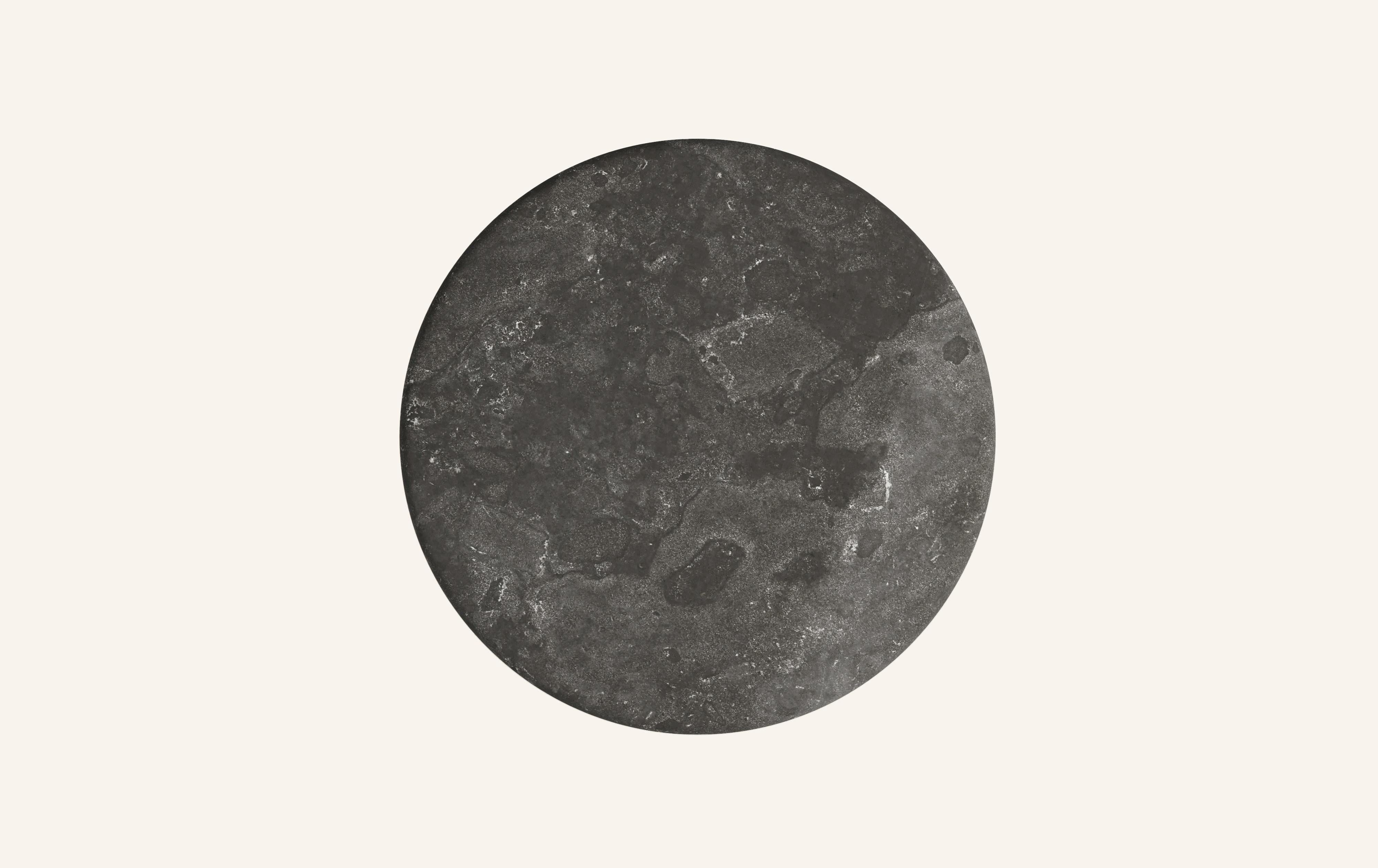 American FORM(LA) Luna Round Dining Table 48”L x 48”W x 30”H Nero Petite Granite For Sale