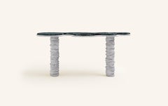 FORM(LA) Onda Console Table 60”L x 18”W x 29”H Verde Alpi & Carrara Marble
