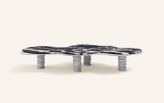 FORM(LA) Onda Freeform Coffee Table 72”L x 39”W x 14”H Nero & Bianco Marble