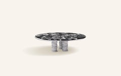 FORM(LA) Onda Round Coffee Table 42"L x 42"W x 14" Nero Antique & Carrara Marble