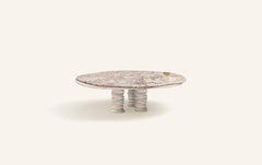FORM(LA) Onda Round Coffee Table 60"L x 60"W x 14"H Breccia Marble & Travertino