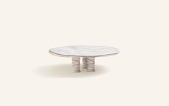 FORM(LA) Onda Round Coffee Table 60"L x 60"W x 14"H Onyx & Travertino Navona VC