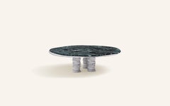 FORM(LA) Onda Round Coffee Table 60"L x 60"W x 14"H Verde Alpi & Carrara Marble
