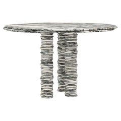 FORM(LA) Onda Tavolo da pranzo rotondo 42 "L x 42 "L x 29 "H Marmo Arabescato Corchia