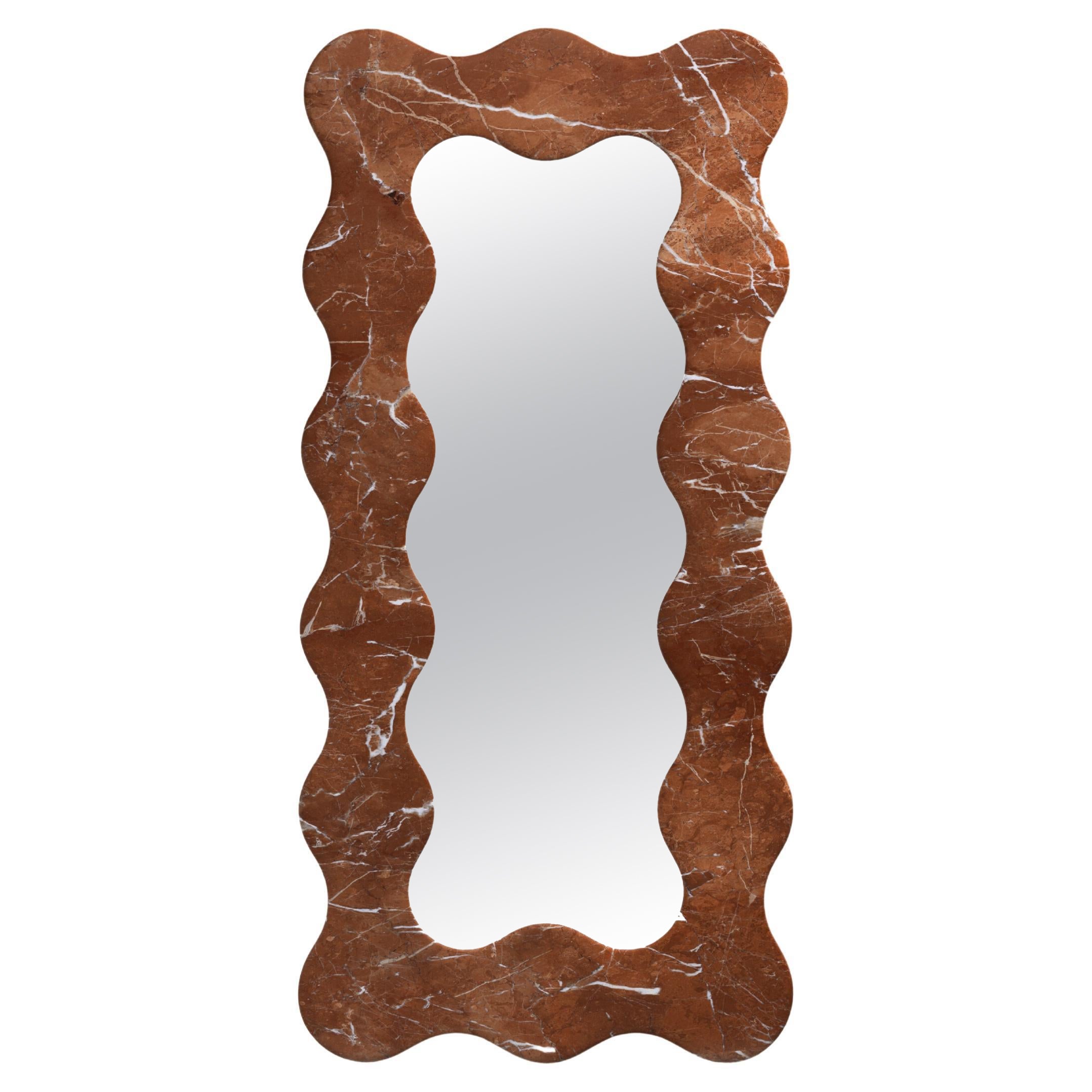 FORM(LA) Palla Stehspiegel 87"H x 42"W x 1,5"D Rojo Alicante Marmor