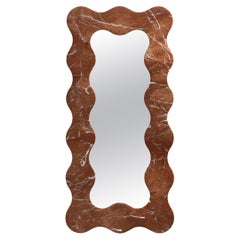 FORM(LA) Palla Floor Mirror 87"H x 42"W x 1.5"D Rojo Alicante Marble