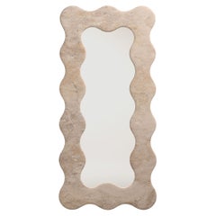 FORM(LA) Palla Floor Mirror 87"H x 42"W x 1.5"D Travertino Crema CC
